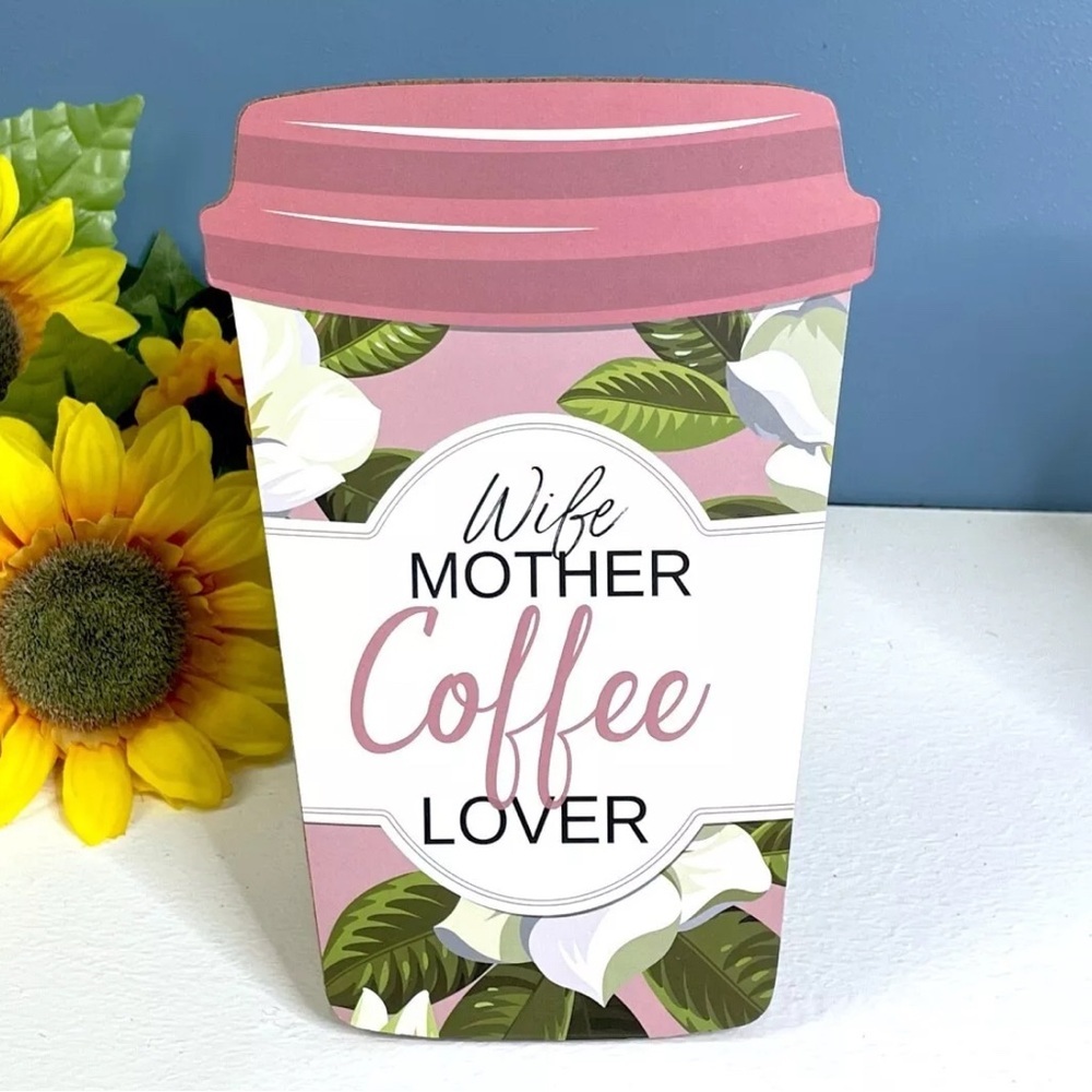 NEW Set of 2 Coffee Sign Plaque Home Kitchen Office Decor Desktop Tabletop - Picture 2 of 5